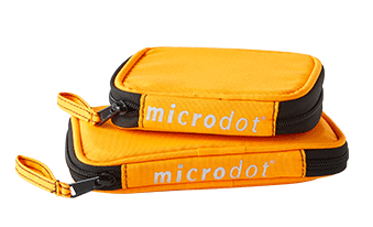 microdot® ORange Carrying case comes in two sizes and is highly visible.